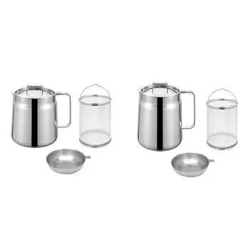 Deep Frying Pot Deep Fryer Basket Large Capacity Nonstick Cookware French Fries Frying Oil Strainer Basket Oil Storage Jar