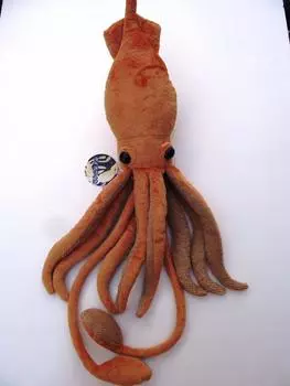 Deep Sea Creatures Series Giant Squid Plush Toy Brown 7430
