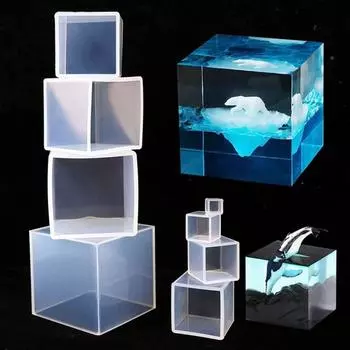 Deep Square Cube Molds Large Epoxy Resin Mold Soap Cube Mould Jewelry Making 4cm