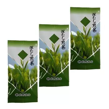 Deep steamed green tea from 100g x 3 bags strong tea even with a small amount of tea green Japanese Shizuoka domestically Ogino Shoten Shizuoka, set,