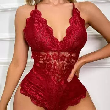Боди с глубоким V-образным вырезом, облегающее, сексуальное, новое, модное, женское, кружевное, прозрачное платье S
