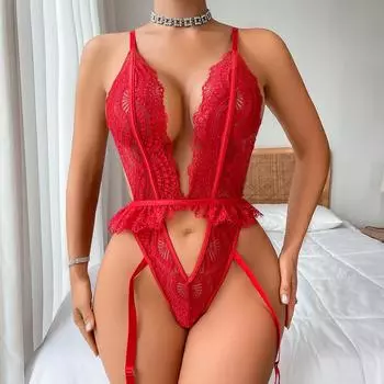 Колготки с глубоким V-вырезом, ветровые кружевные бретели, вырезы на груди, красивая спина, сексуальный комплект нижнего белья для женщин S