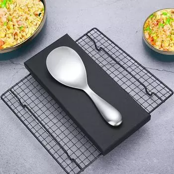 Deepen Stainless Steel Rice Spoon Thicken Serving Spoon Tableware Rice Paddle Household Rice Spoon