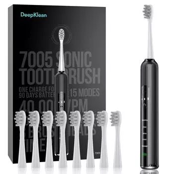 Deepklean Electric Sonic IPX7 8 сменный футляр для хранения 15 черная зубная щетка, зубная щетка, водонепроницаемый, щетки, режимы, зубная щетка, чистка,
