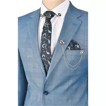 DeepSEA Клетчатый костюм-двойка с двойными пуговицами и двойными разрезами 2300370