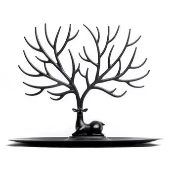 Держатель для ювелирных изделий с рогами оленя Оленье дерево Креативный поднос с изображением пятнистого оленя Подставка для дисплея Держатель