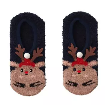 Deer Coral Fleece Boat Socks Koala Floor Sleep Socks Kawaii Antiskid Floor Socks Gifts Style 2