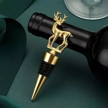 Deer Wine Stopper Keep Fresh Stopper Christmas Holiday Party Small Gift Zinc Alloy Grape Wine Stopper серебряный