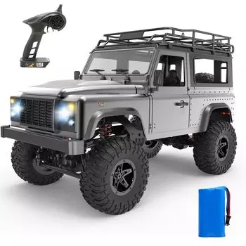 DEERC Радиоуправляемый гусеничный автомобиль с дистанционным управлением, полный привод, независимая подвеска, время работы 100 минут, радиоуправляемый автомобиль для взрослых и детей со светодиодами