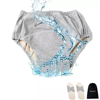 DEEYOTA Взрослый подгузник Недержание Водонепроницаемый Мягкий Подходит для и Ухаживающих Покрытие, Трусы, Покрытие, Многоразовый, Хлопок, Беременность, Пожилые, Мужчины, Женщины, серый