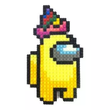 Deform Block Among Us Набор для крафта Brawl Stars Cookie Run Kingdom Super Mario Animal Crossing, коктейльная шляпа 9–32 (желтый), Корейские популярные игрушки