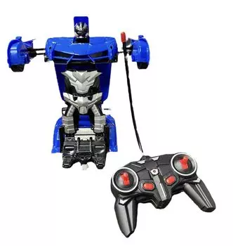 DEFORM ROBOT Радиоуправляемый робот-трансформер, радиоуправляемая игрушка, светящийся, бегущий, трансформирующийся, синий синий