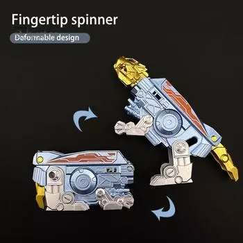 Деформация Животное Спиннер Непоседа Игрушка Портативный Снятие Стресса Напальчник Механический Гироскоп Робот Волк Динозавр Леопард Волчок Игрушка Дети День Рождения золотистый