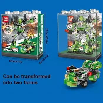 Деформирующий робот, строительные блоки, военный мех, мужская модель автомобиля, кирпичи, игрушки, детские развивающие игрушки для самостоятельной сборки, рождественские подарки