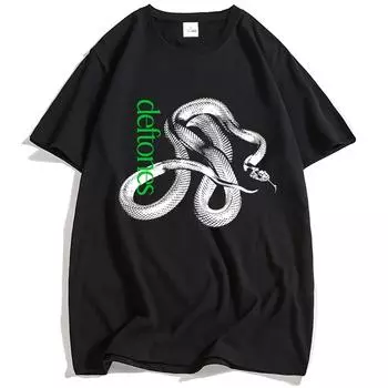 Deftones Футболка со змеей Принт альбома Private Music Хлопковая модная футболка с коротким рукавом Женская Мужская Футболка Унисекс XSold