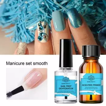 дегидратор для подготовки ногтей, 2 шт./компл., безопасный, не подтягивающий, не вызывающий раздражения защитный портативный некислотный праймер с комплектом принадлежностей