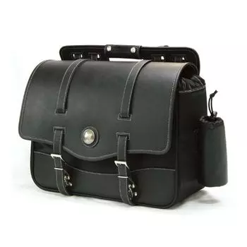 DEGNER Nylon Saddle Bag with Bottle Holder PVC Black (Synthetic Leather)/Nylon 37.5x45x18cm NB-10