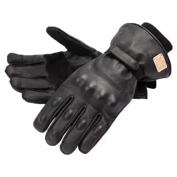 DEGNER Зимние кожаные перчатки WINER LEATHER GLOVE Совместимые с подогревом рукоятки мотоциклетные перчатки мужские WG-50 (М, Черный)