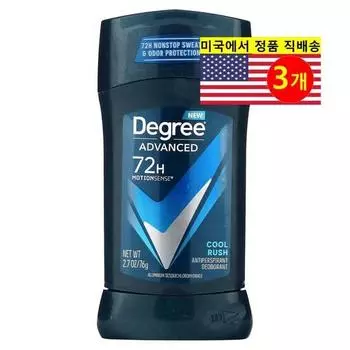 Degree deodorant 72-hour lasting motion sense antiperspirant cool rush scent, 3 packs, 76g