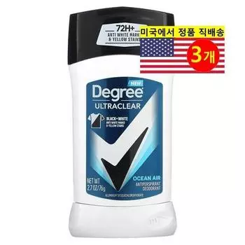 Degree Deodorant Ultraclear Antiperspirant Black + White Ocean Air Fragrance, 3 packs, 76g