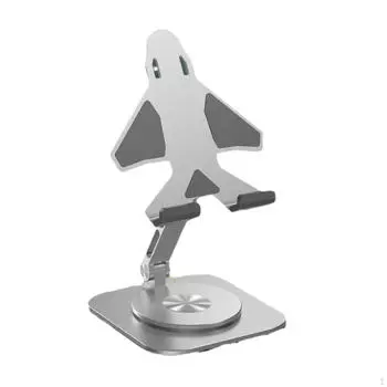 Degrees Rotatable Phone Stand Desktop Holder Folded Portable Compact Practical Metal Base for Plane