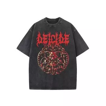 Deicide Футболка группы в стиле дэт-метал Унисекс Мужская Женская Летняя с коротким рукавом Модная футболка Роскошные Повседневные Винтажные топы S