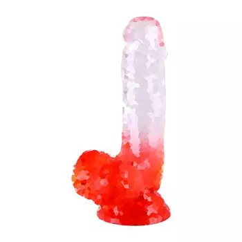 Deil Red Deil Transparent Deil 19CM Insertable Soft material Unisex [Total length Diameter 3.8CM length 16CM]