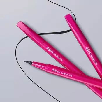 Dejavu Lasting Fine Brush Pen Liquid Liner, корейская косметика, KPOP deep black