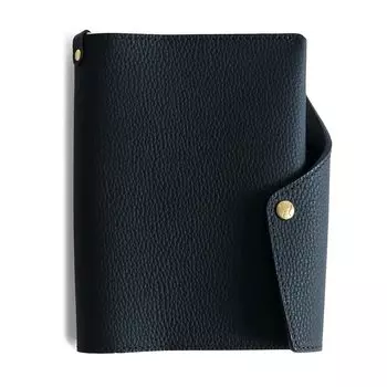 Действительно полезный чехол для блокнота Vibrant B6, сделанный в Японии, натуральная кожа, антибактериальный держатель для ручек, кожаный деловой черный Fukuro [HUKURO] (Тип буклета)