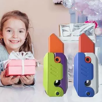 Декомпрессионные игрушки, 3D гравитационный резак для моркови, брелок для снятия стресса, скрытое лезвие, забавная сенсорная игрушка на кончиках пальцев A зелёный