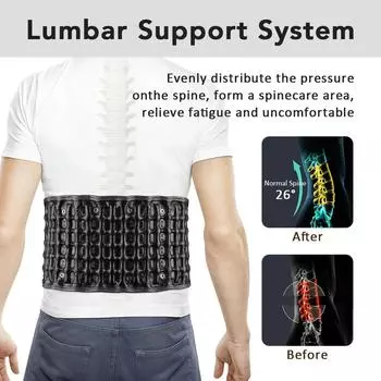 Декомпрессионный пояс для спины, пояс для воздушного вытяжения позвоночника, пояс для поддержки спины и поясничный пояс для вытяжения способствуют циркуляции крови в пояснице бежевый