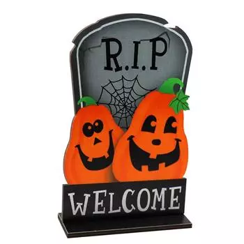 Декор деревянного стола Хэллоуин Животные Тыква Красочный Фестиваль Приветственный Знак Искусство Ремесло Дом с Держателем для Садовой Вечеринки type 14