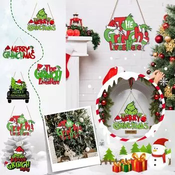 Декор Деревянной Входной Двери, С Рождеством, Дверная Вешалка, Рождественский Декор, Подарок, Домашний Декор, Знак С Рождеством One Size