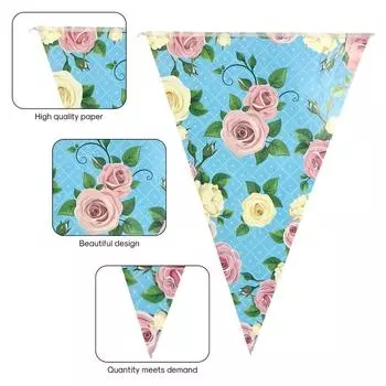 Декор для чайной вечеринки Цветочные украшения для чайной вечеринки Бумажные красочные украшения для чайной вечеринки Цветочные украшения для дня рождения Чайная вечеринка