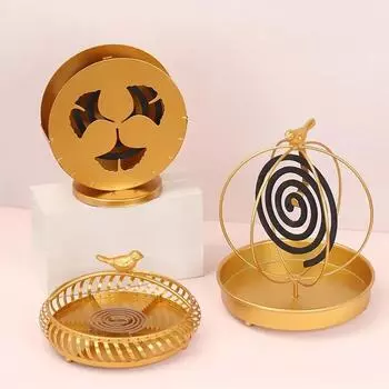 Декор для дома и рабочего стола в скандинавском стиле, клетка для птиц Meatl, кованое железо, золотой держатель для спирали от комаров, подставка для благовоний Baseus