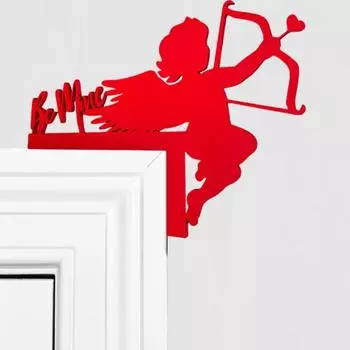 Декор для двери в виде купидона, деревянная табличка на дверь в углу ко Дню святого Валентина, украшение на тему любви для подоконника, шкафа, подарок на новоселье красный