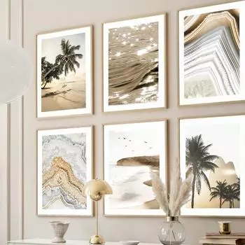 Декор для гостиной Настенное искусство Пейзаж Скандинавский холст Постер для дизайна дома Безрамные картины для декора интерьера Картина без рамки 21*30cm No Frame
