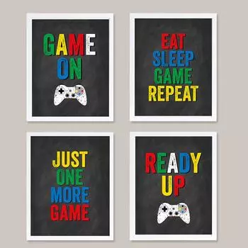 Декор для игровой комнаты, постер «Всего еще одна минута», настенные художественные картины для дизайна домашней комнаты, безрамное изображение 21*30cm