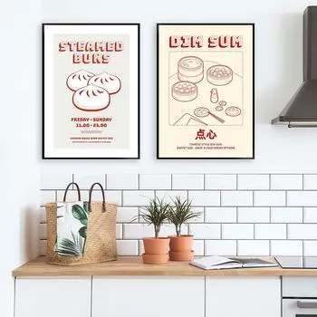 Декор для кухни Живопись в скандинавском минималистском стиле Настенное искусство на холсте Китайские постеры и принты Картины на стене Безрамный домашний декор Без рамки 21*30cm No Frame