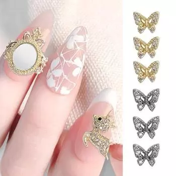 Декор для ногтей Рождественский декор со стразами Стиль Изысканный многоразовый чехол из нержавеющей стали 3D разных форм для мобильного телефона G