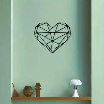 Декор для стен в форме сердца, минималистичные линии, металлические настенные рисунки для гостиной, кухни, ванной комнаты, домашний декор, современный декор для стен