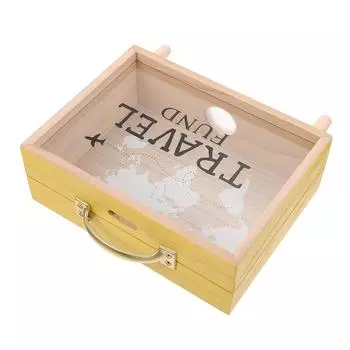 Декор для стола Копилка для дома Деревянный ящик для хранения монет Дорожный фонд Хаки Креативный хаки