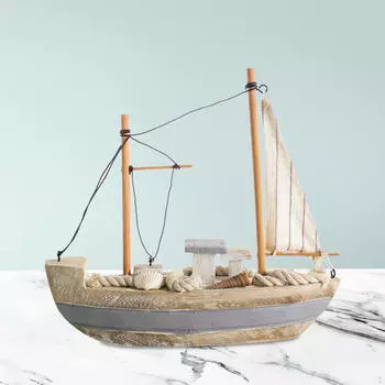 Декор из деревянного парусника, украшение из деревянного корабля, подарочный декоративный ретро-парусник