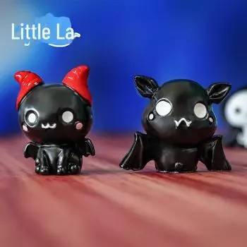 Декор из смолы для Хэллоуина с пересечением границ: Тыква, Призрак, Надгробие, Летучая мышь-вампир, Волшебная шляпа, Череп Микропейзаж Vampire Bat