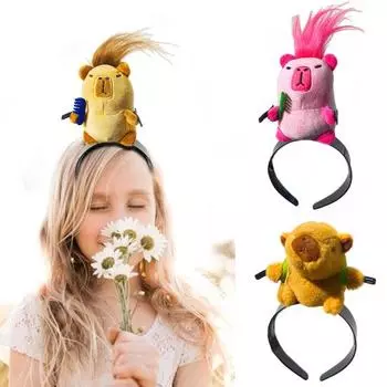 Декор капибары, повязка на голову, забавный декор в виде животных, эластичный обруч для волос, вечерние головные уборы для косплея, аксессуары для волос A