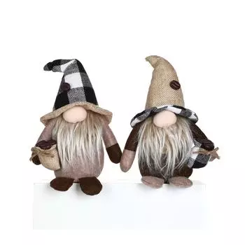 Декор кофейных гномов Статуя безликого гнома, держащая кофейный декор Кофейная кукла Украшения Аксессуары для кофейного столика Праздник One Size чёрный