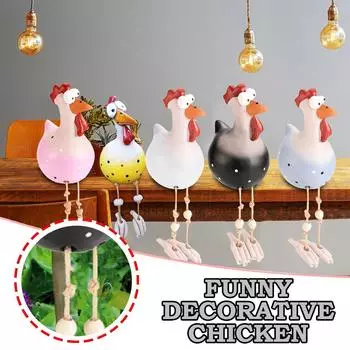 Декор Курица Садовая вилка Курица Петух Куры Птица Край Сиденье Крытый Открытый чёрный