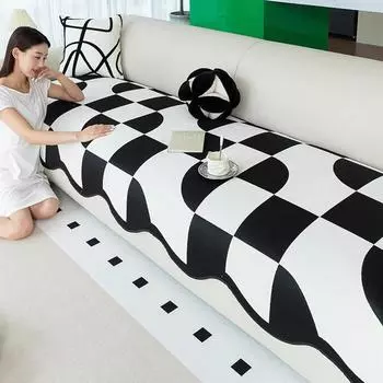 Декор Нескользящий Чехол для Дивана Защитный Универсальный Неровный Диван Подушка Европейский Стиль Ретро Черный Белый Диван Чехол 70x70