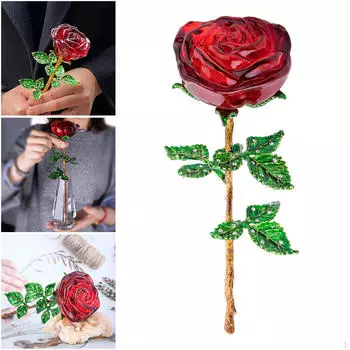 Декор, подарок на день рождения с позолоченным стеблем, фигурка ложного цветка, подарок маме, подруге красный