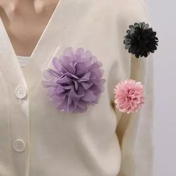 Декор с цветком камелии, противоскользящий зажим, сетчатая булавка с цветочным принтом, одежда, шляпы, сумки, значок, аксессуары для костюма розовый